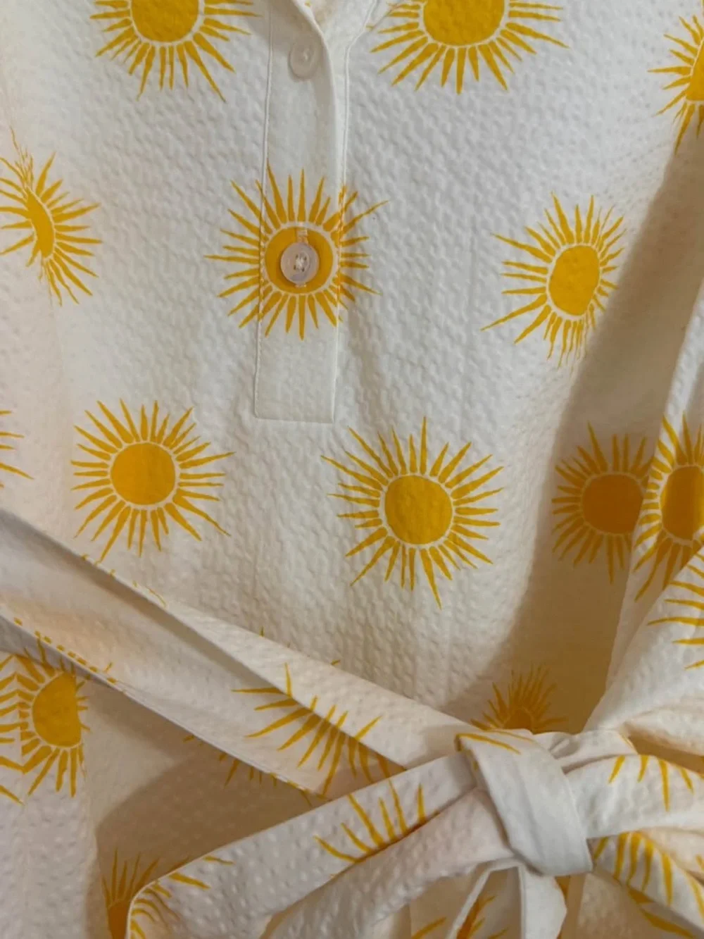 kate spade White Dress with Yellow sun Print